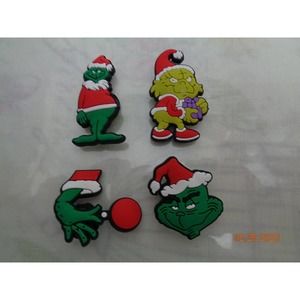 Set of 4 Grinch Jibbitz/Charms/Christmas Set 2
